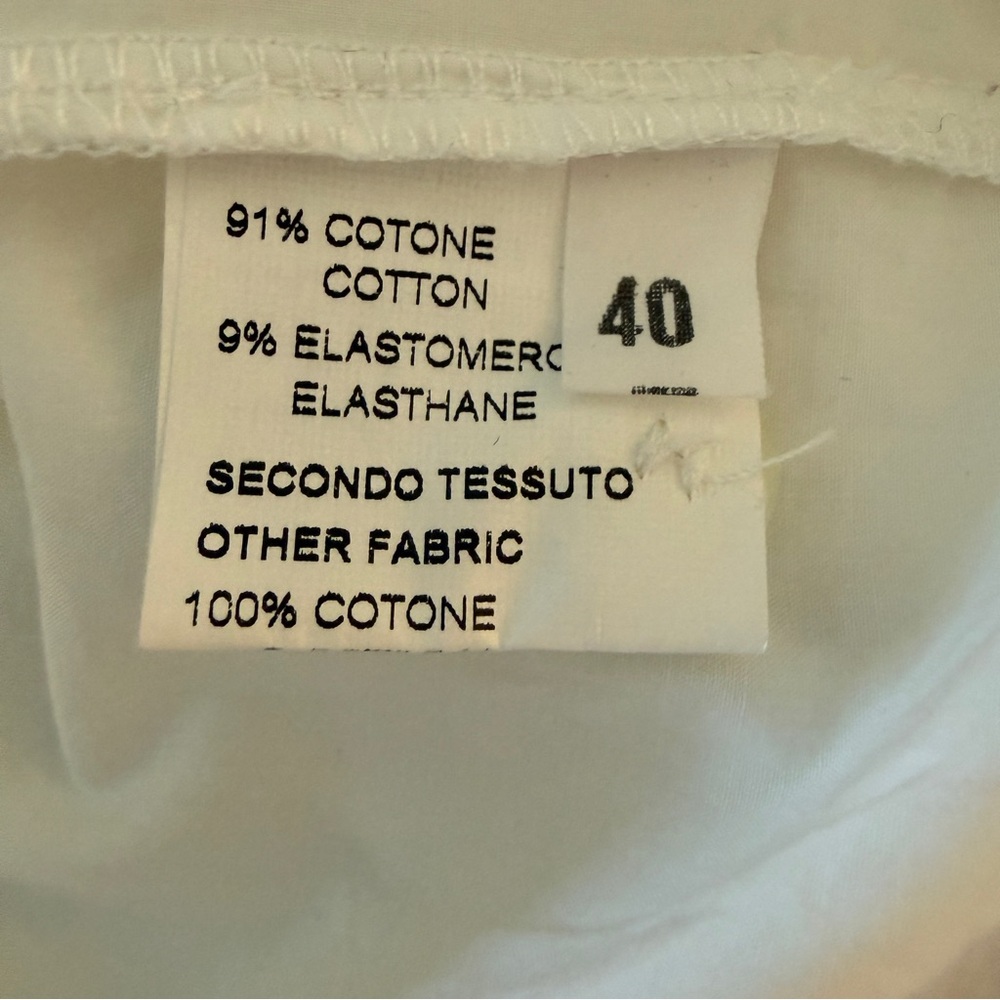 Italian Cotton Stretch Ruffle Front Blouse White S Rococo Revival Retail $300+ - Picture 4 of 7